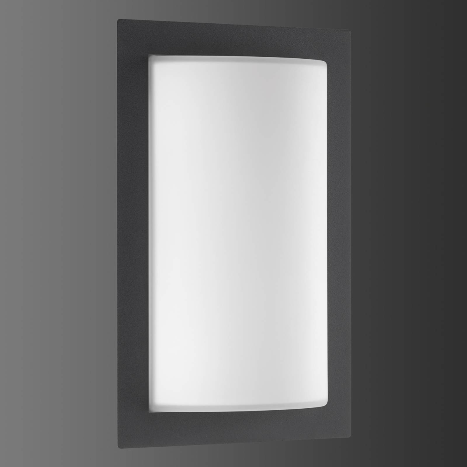 Graphitfarbene Außenwandlampe Luis m. LED-Licht von LCD