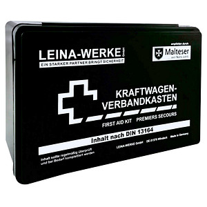 LEINA-WERKE Verbandskasten KFZ Standard DIN 13164 schwarz von LEINA-WERKE
