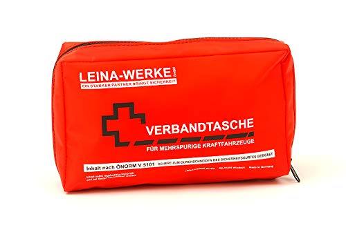 LEINAWERKE 30024 Verbandtasche ÖNORM V 5101 in Folientasche rot - weiß/schwarz, 10 Stk. von LEINA-WERKE