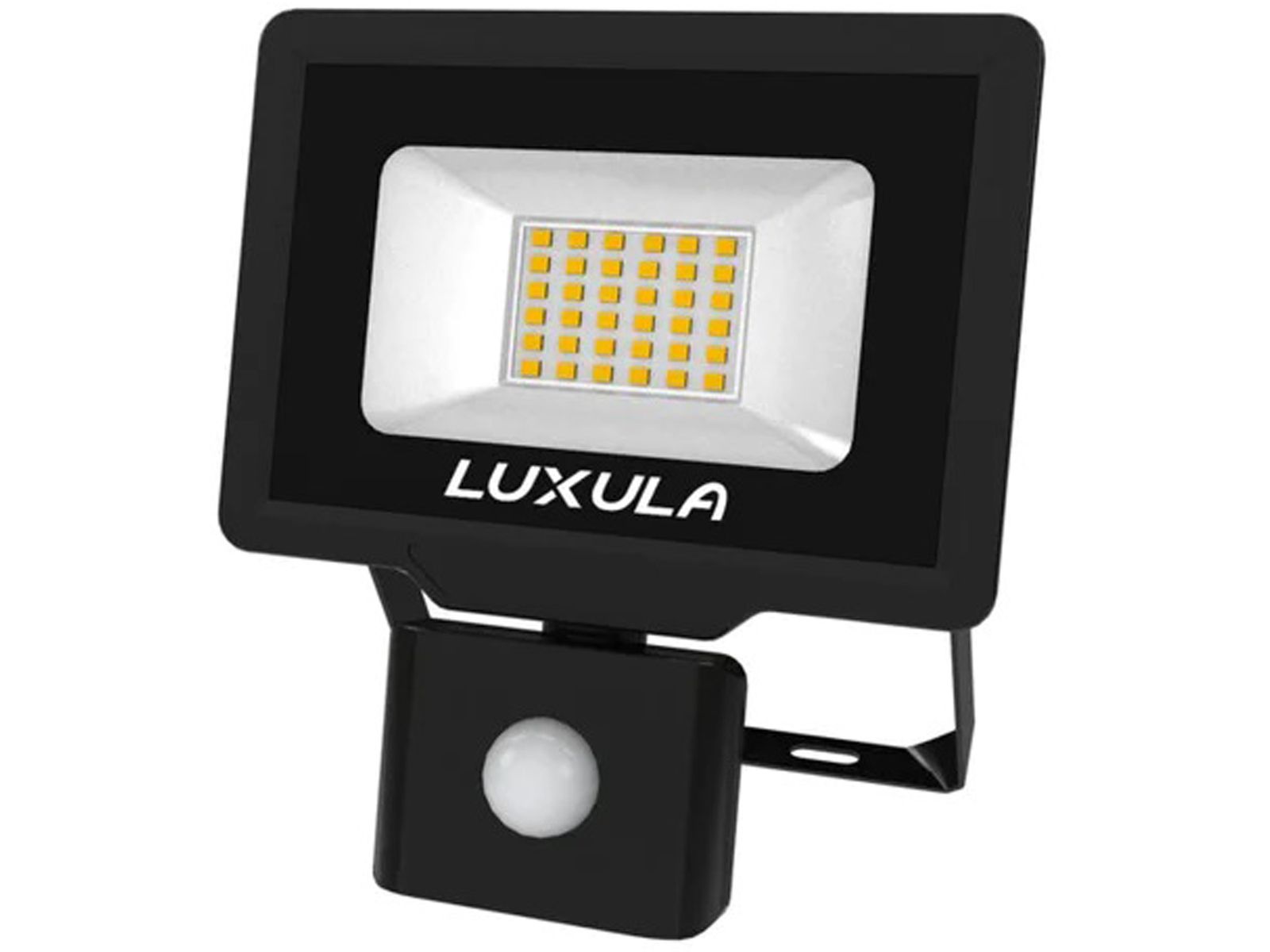LUXULA LED-Fluter mit Bewegungsmelder, EEK: F, 30W, 3000lm, 3000K, schwarz von LUXULA