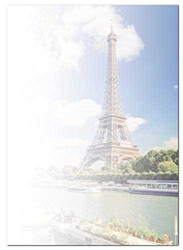 Motivpapier Briefpapier (Eiffelturm-5177, DIN A4, 25 Blatt) Aussichtsturm am Seine Ufer, Paris in Frankreich von LYSCO