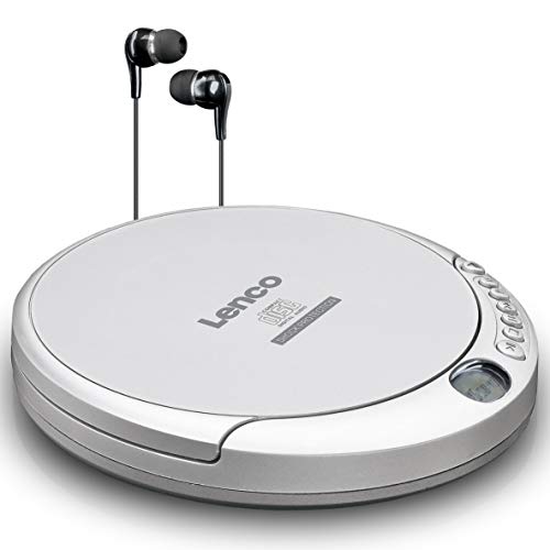 Lenco CD-201 - Tragbarer CD-Player Walkman - Diskman - CD Walkman - MP3 Funktion - Antishock - Mit Kopfhörern und Mikro USB Ladekabel - Silber von Lenco