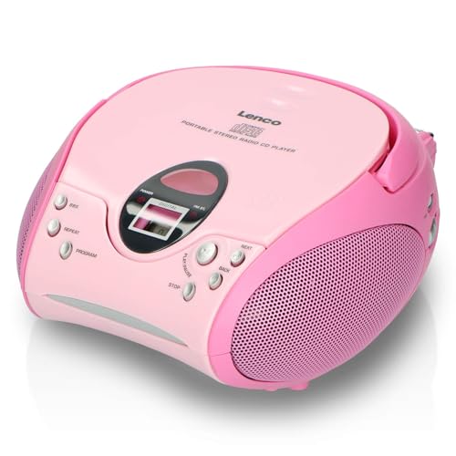 Lenco SCD-24 Stereo UKW-Radio mit CD-Player und Teleskopantenne rosa von Lenco