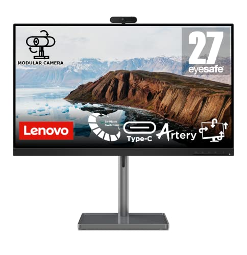 Lenovo L27m-30 | 27" Full HD Monitor | 1920x1080 | 75Hz | 250 nits | 4ms Reaktionszeit | HDMI | VGA | AMD FreeSync | integr. Kamera & Lautsprecher | höhenverstellbar | schwarz von Lenovo