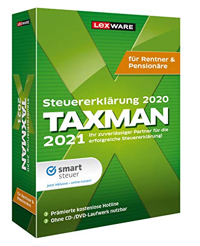 Lexware Taxman 2021 das Steuerjahr 2020|Minibox|Übersichtliche Steuererklärungs-Software Rentner und Pensionäre|Standard|1|1 Jahr|PC|Disc von Lexware