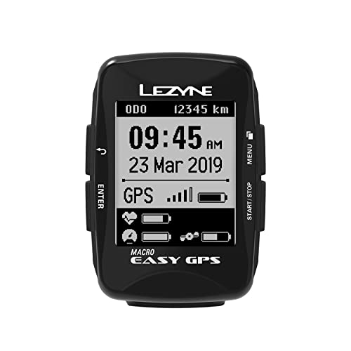 Lezyne Macro Easy GPS-Zähler für Fahrrad-/MTB, Unisex, Erwachsene, Schwarz, Einheitsgröße von Lezyne