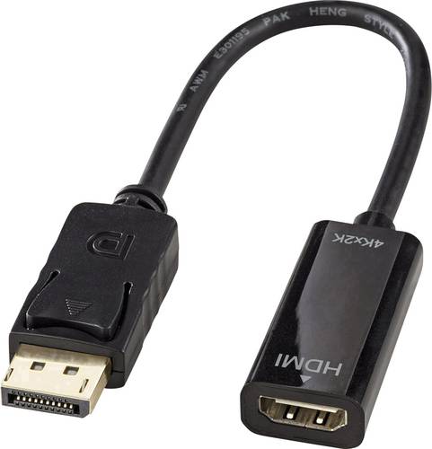 LINDY 41718 Adapterkabel [1x DisplayPort Stecker - 1x HDMI-Buchse] Schwarz 20.00cm von Lindy