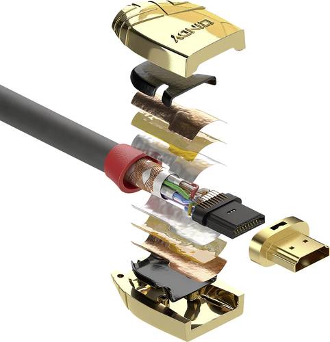 LINDY HDMI Anschlusskabel HDMI-A Stecker, HDMI-A Stecker 20.00m Grau 37868 HDMI-Kabel von Lindy