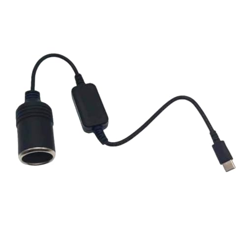 Lnhgh USB C auf 12V,USB C auf 12V Adapter - Tragbarer USB-C-Adapter für Feuerzeug - Max. 12 W Typ-C-Stecker auf leichtere Buchse, stabiles Stromkabel für Powerbank, Dashcam-GPS von Lnhgh