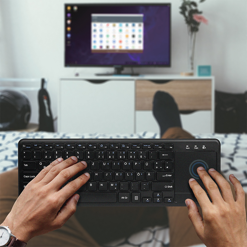 LogiLink Tastatur mit Touchpad, kabellos, schwarz von Logilink