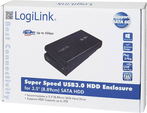LogiLink UA0107 8.9cm (3.5 Zoll) Festplattengehäuse 3.5 Zoll USB 3.2 Gen 1 (USB 3.0) von Logilink