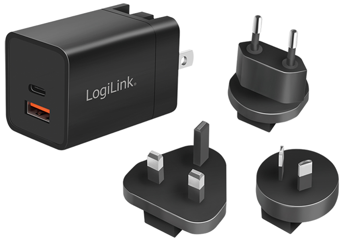 LogiLink USB-Reiseadapter, USB-A & USB-C, GaN-Technolgie von Logilink