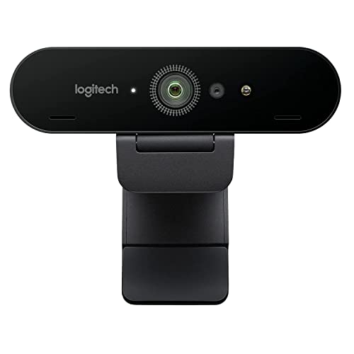 Logitech BRIO ULTRA-HD PRO Webcam, 4K HD 1080p, 5-fach Zoom, Hohe Bildfrequenz, HDR und RightLight 3, USB-Anschluss, Gesichtserkennung mit Windows Hello, Für Skype, Zoom, Cisco, PC/Mac - Schwarz von Logitech