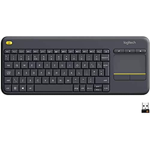 Logitech K400 Plus Kabellose Touch-TV-Tastatur mit integriertem Touchpad, Spanisches QWERTY-Layout - Schwarz von Logitech