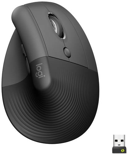 Logitech Lift Vertical Ergonomic Mouse Ergonomische Maus Bluetooth®, Funk Optisch Graphite 6 Tasten von Logitech