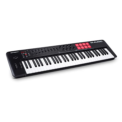 M-Audio Oxygen 61 V – 61-Tasten USB MIDI Keyboard Controller mit Beat Pads, Smart Chord & Scale Modi, Arpeggiator und Softwarepaket inklusive von M-Audio