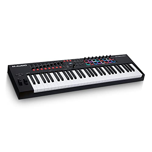 M-Audio Oxygen Pro 61 – 61-Tasten USB MIDI Keyboard Controller mit Beat Pads, MIDI-zuweisbaren Reglern, Tasten & Fadern und enthaltenem Softwarepaket von M-Audio