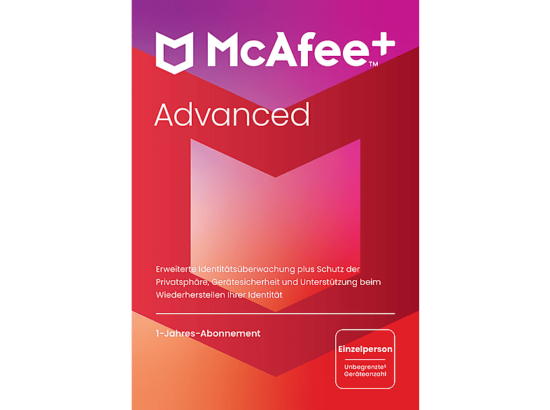MCAFEE+ ADVANCED - INDIVIDUAL, 1 Jahr, Code in einer Box [PC, iOS, Mac, Android] [Multiplattform] von MCAFEE