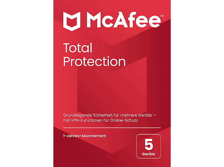 McAfee Total Protection 5 Geräte, 1 Jahr, Code in einer Box - [PC, iOS, Mac, Android] [Multiplattform] von MCAFEE