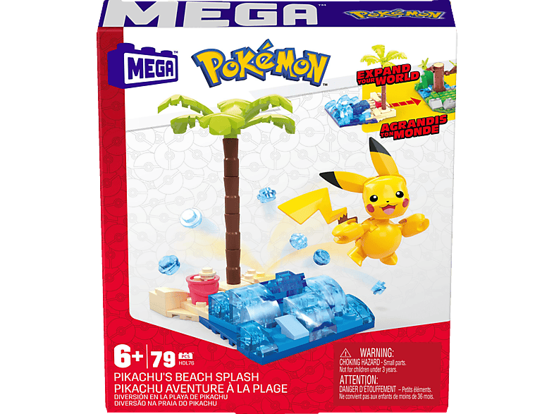 MEGA CONSTRUX Pokémon - Pikachu's Beach Blast Bauset, Mehrfarbig von MEGA CONSTRUX