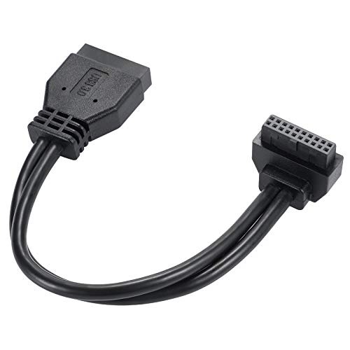 MZHOU SATA USB Splitter 3.0 19 poliger Matherboard USB Frontpanel kabel,Mainboard USB Splitter von Stecker zu Buchse, High-Speed Stecker von 18cm USB header Adapter(Stecker zeigt nach innen) von MZHOU