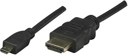 Manhattan HDMI Anschlusskabel HDMI-A Stecker, HDMI-Micro-D Stecker 2.00m Schwarz 324427-CG Ultra HD von Manhattan