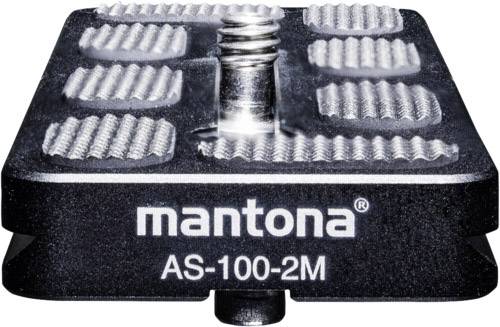Mantona AS-100-2M Schnellwechselplatte Außengewinde=1/4 , 3/8 von Mantona
