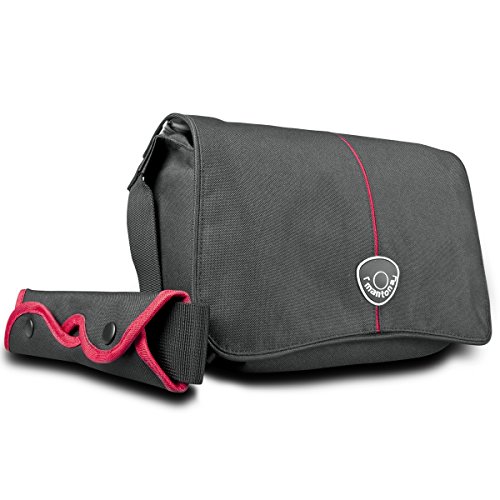 Mantona Cool Bag SLR-Kameratasche (Messenger Bag, Universaltasche) schwarz/rot von Mantona