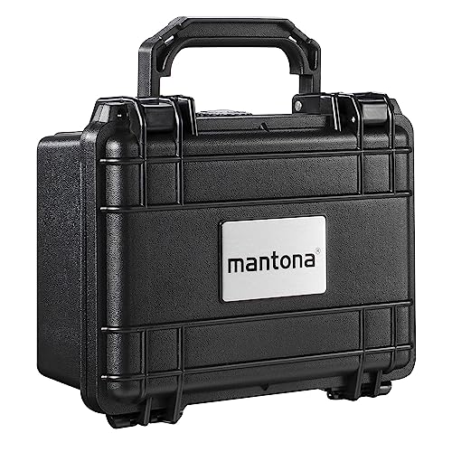 Mantona Outdoor Schutzkoffer S - Wasserdicht, Stoßfest und Stapelbar für Wertvolles Equipment, Inkl. Zuschneidbare Schaumstoffeinlagen und Luftausgleichsventil von Mantona