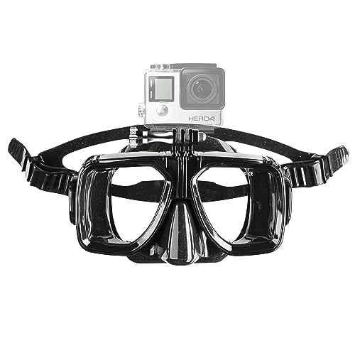 Mantona Taucherbrille mit Befestigung (für GoPro Hero 11 10 9 8 7 6 5 4 3+ 3 2 1, Session und andere kompatible Action Cams) von Mantona