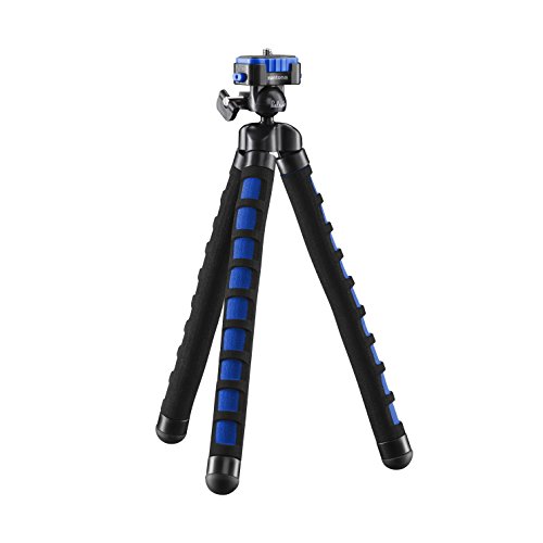 Mantona kaleido Flex leichtes Flex Stativ (mit hochwertigem 360° Kugelkopf, geeignet für Digital und Videokameras, Smartphones und Action Cams) ocean blue von Mantona