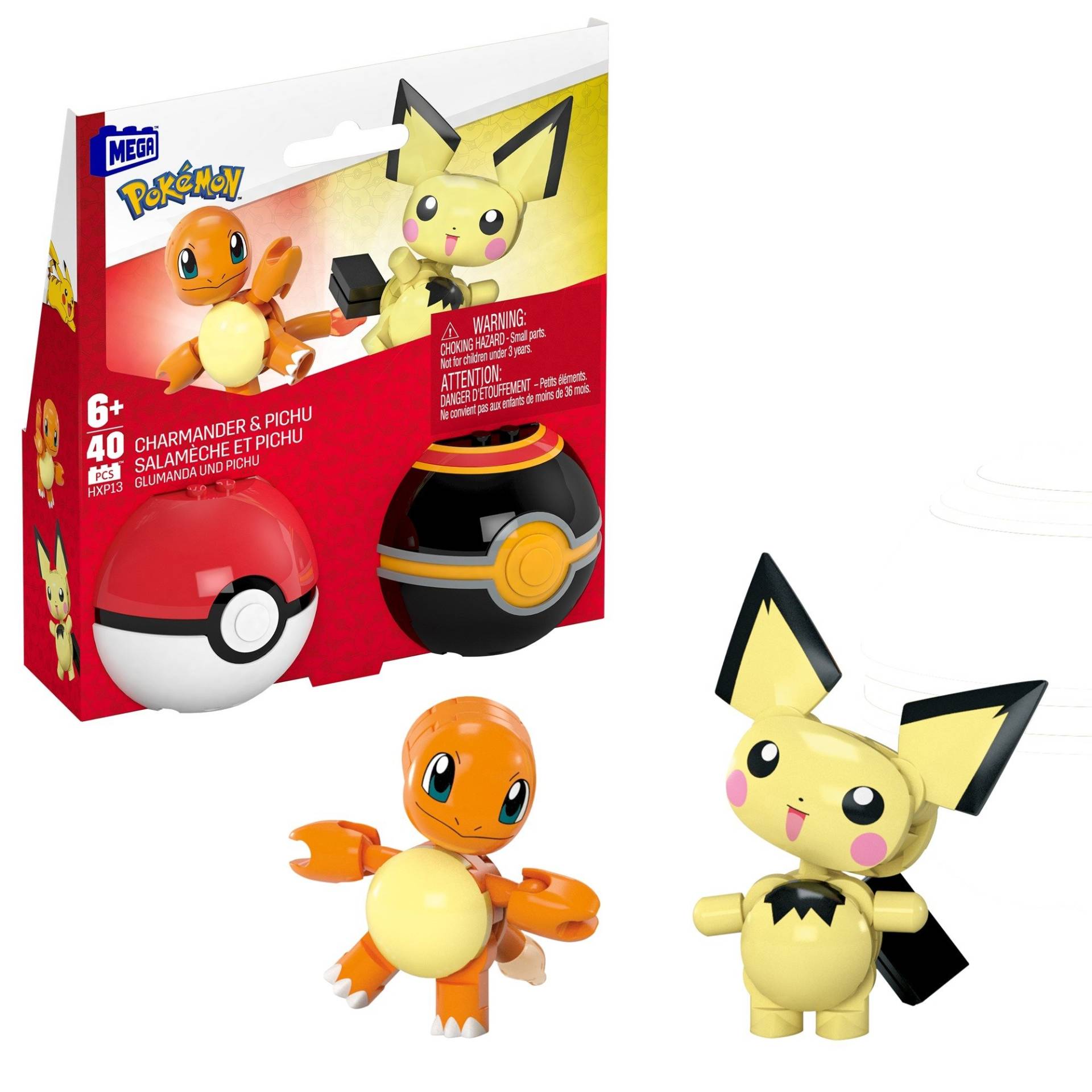 MEGA Pokémon Poké Ball - Charmander und Pichu, Konstruktionsspielzeug von Mattel