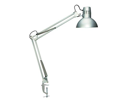 MAUL LED Schreibtischlampe MAULstudy | verstellbare Klemmleuchte mit Gelenkarm für Büro, Arbeitszimmer und Schreibtisch | elegante Bürolampe aus Metall | exklusive LED-Leuchtmittel | Silber von Maul