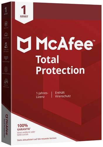 McAfee Total Protection Jahreslizenz, 1 Lizenz Windows, Mac, Android, iOS Antivirus von Mcafee