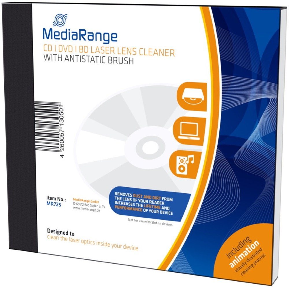 Mediarange CD-Rohling Reinigungsdisc Laser Lens Cleaner für BD / CD / DVD Laufwerke von Mediarange