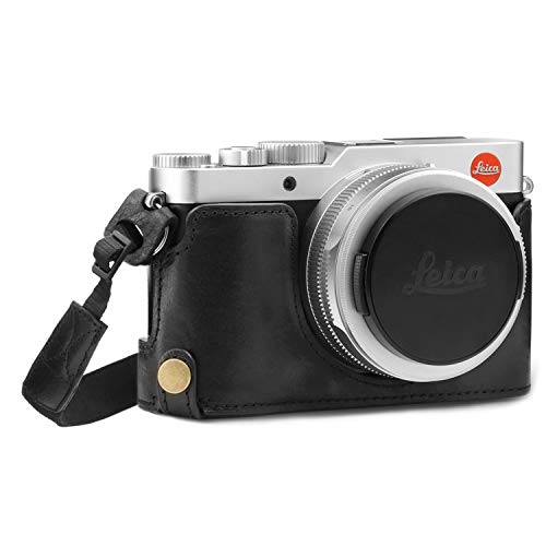 MegaGear MG1603 Leica D-Lux 7 Ever Ready Echtleder Kamera-Halbtasche mit Trageriemen - Schwarz von MegaGear