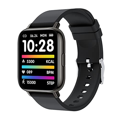 MicLee Damen Herren 1.69 Zoll Touch-Farbdisplay Smart Watch mit Pulsmesser Schlafmonitor Armband Fitness Tracker Schrittzähler Uhr Sportuhr Kompatibel IOS Android Wasserdicht IP68 Anruf SMS Beachten von MicLee