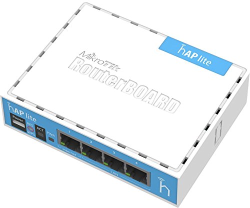 MikroTik hAP Lite with 650MHz CPU, 32MB RAM, 4xLAN, Built-in 2.4Ghz, RB941-2ND-TC (RAM, 4xLAN, Built-in 2.4Ghz 802.11b/g/n 2x2 Two Chain Wireless with Integrated Antennas, RouterOS L4, Tower) von MikroTik