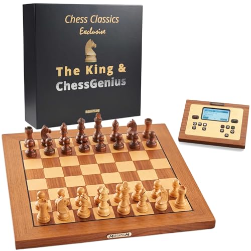 Millennium Chess Classics Exclusive (M828) – Holz-Schachcomputer mit Figurenerkennung, 2 Top-Schachprogrammen und vollautomatischen Schwierigkeitsstufen von Millennium
