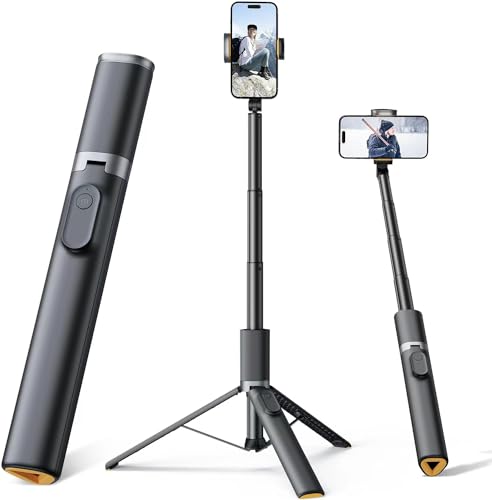 Moman Selfie Stick Stativ, IST01 Tragbar Stativ Handyhalter 153CM Aluminium Handy Stativ Ständer Selfie Stange für Smartphones, 360° Drehbar All in 1 Selfiestick von Moman