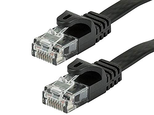 Monoprice Cat5e Ethernet-Patchkabel – 1,5 m – Schwarz | Netzwerk-Internetkabel – RJ45, flach, strangiert, 350 MHz, UTP, Reiner blanker Kupferdraht, 30 AWG. von Monoprice