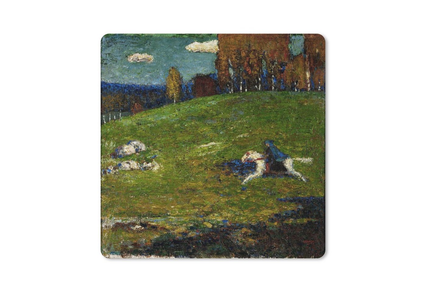 MuchoWow Gaming Mauspad Der Blaue Reiter - Gemälde von Wassily Kandinsky (1-St), Mousepad mit Rutschfester Unterseite, Gaming, 40x40 cm, XXL, Großes von MuchoWow