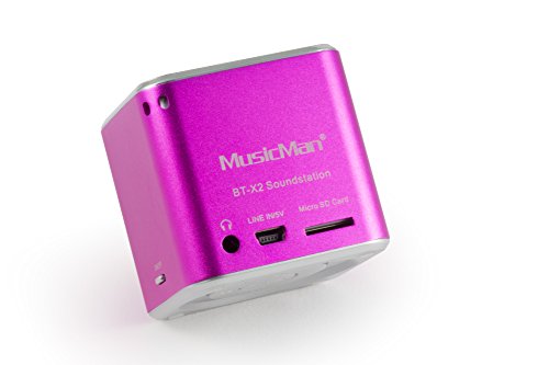 MusicMan mini Wireless Soundstation BT-X2 (MP3 Player, Bluetooth) pink von MusicMan