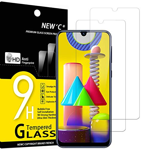 NEW'C 2 Stück, Panzer Schutz Glas für Samsung Galaxy M21, M31, Frei von Kratzern, 9H Härte, HD Displayschutzfolie, 0.33mm Ultra-klar, Ultrabeständig von NEW'C