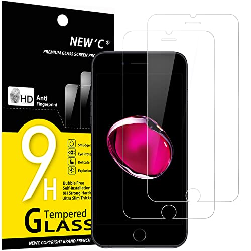 NEW'C 2 Stück, Panzer Schutz Glas für iPhone 7 und iPhone 8, Frei von Kratzern, 9H Härte, HD Displayschutzfolie, 0.33mm Ultra-klar, Ultrabeständig von NEW'C