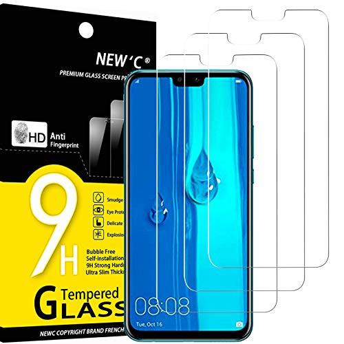 NEW'C 3 Stück, Panzer Schutz Glas für Huawei Y9 Prime 2019, Enjoy 10 Plus, Frei von Kratzern, 9H Härte, HD Displayschutzfolie, 0.33mm Ultra-klar, Ultrabeständig von NEW'C