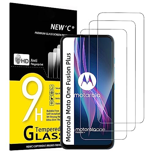 NEW'C 3 Stück, Panzer Schutz Glas für Motorola Moto One Fusion Plus, Frei von Kratzern, 9H Härte, HD Displayschutzfolie, 0.33mm Ultra-klar, Ultrabeständig von NEW'C