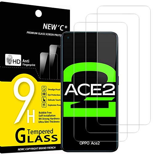 NEW'C 3 Stück, Panzer Schutz Glas für Oppo Ace 2, Oppo A52, Frei von Kratzern, 9H Härte, HD Displayschutzfolie, 0.33mm Ultra-klar, Ultrabeständig von NEW'C