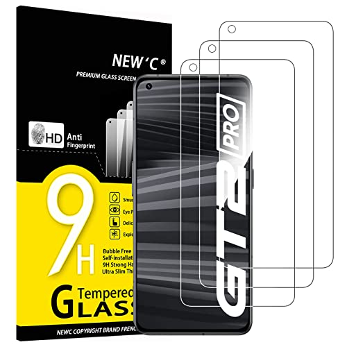 NEW'C 3 Stück, Panzer Schutz Glas für Realme GT 2 Pro, Frei von Kratzern, 9H Härte, HD Displayschutzfolie, 0.33mm Ultra-klar, Ultrabeständig von NEW'C