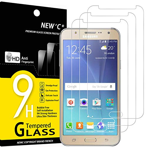 NEW'C 3 Stück, Panzer Schutz Glas für Samsung Galaxy J7, Frei von Kratzern, 9H Härte, HD Displayschutzfolie, 0.33mm Ultra-klar, Ultrabeständig von NEW'C